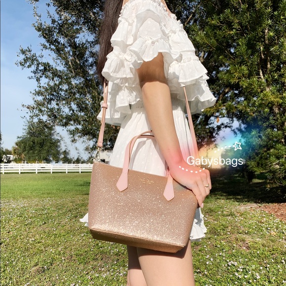 kate spade Handbags - Glitter‼️💕Kate Spade Rose Gold Satchel&Crossbody